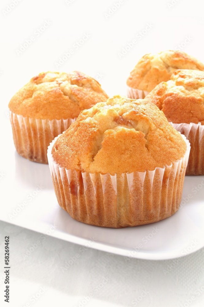 toffee lemon muffins isolated on white background toffee lemon muffins isolated on white background