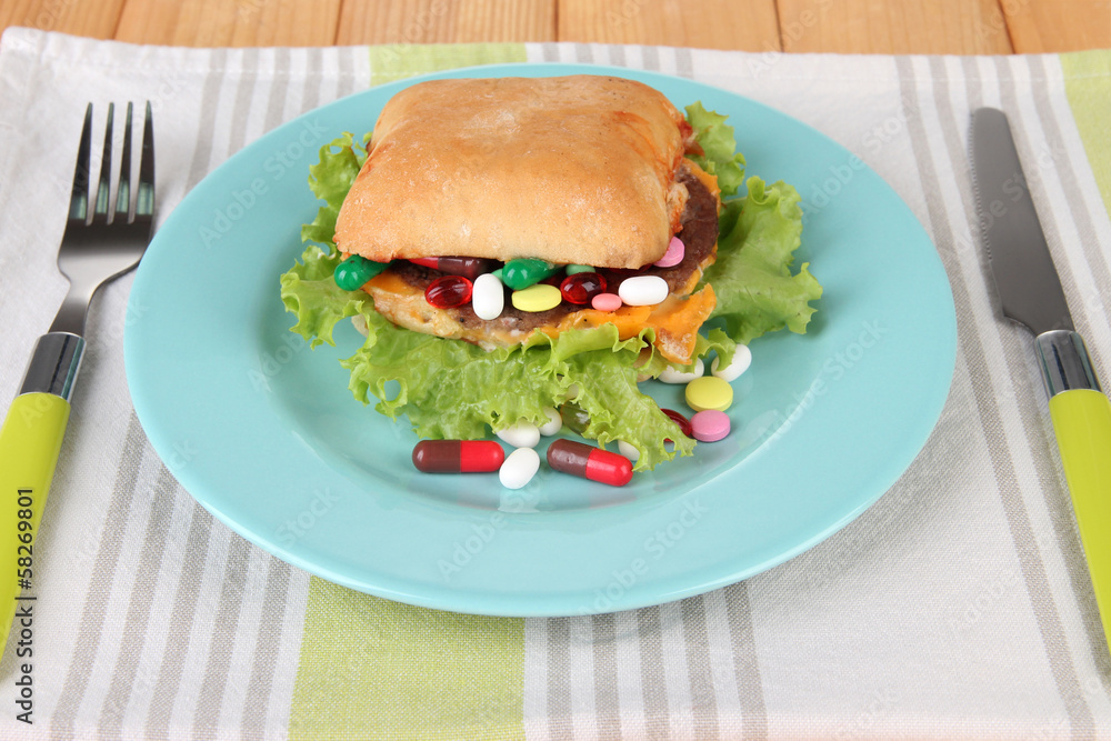 Conceptual image for nutritional care:assorted vitamins and Conceptual image for nutritional care:assorted vitamins and