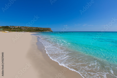 Fototapeta Naklejka Na Ścianę i Meble -  Alaior Cala Son Bou in Menorca turquoise beach at Balearic