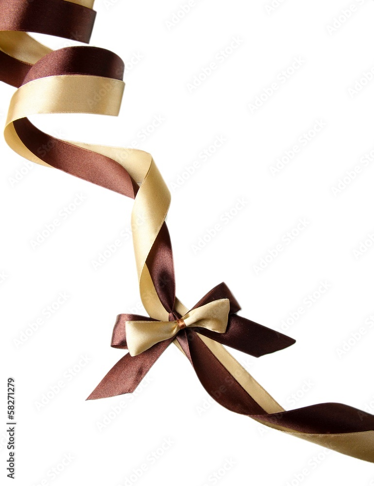 Color gift satin ribbon bow, isolated on white Color gift satin ribbon bow, isolated on white