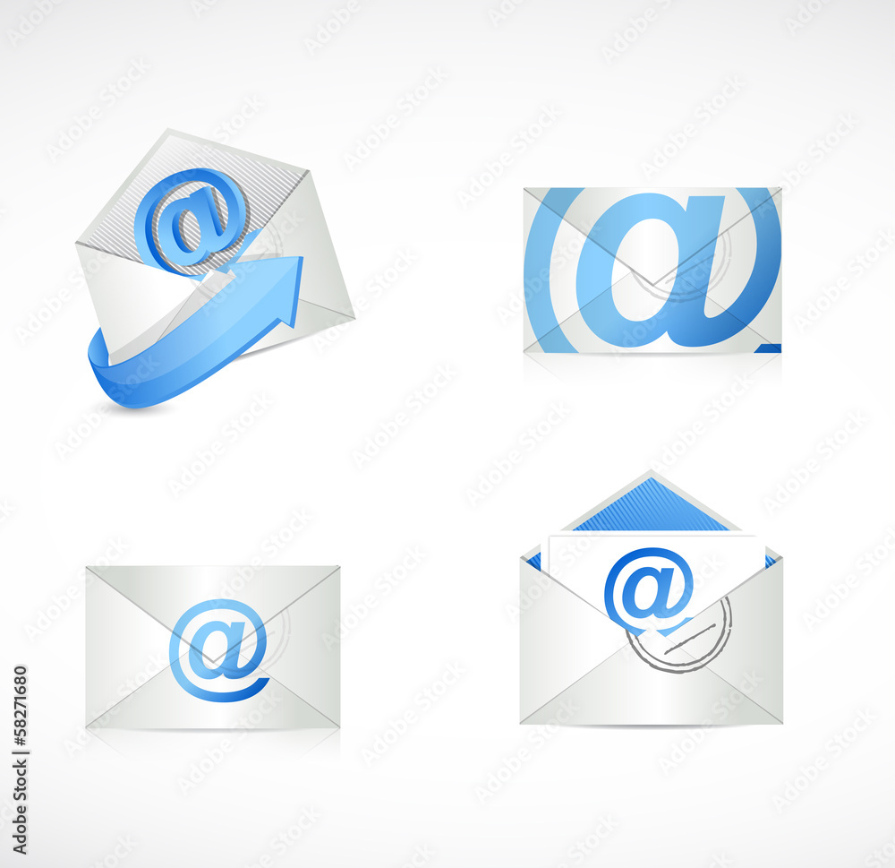blue email envelopes illustration design blue email envelopes illustration design
