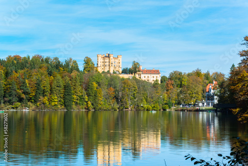 Alpsee in Fall, sea in Hohenschwangau near Munich in Bavaria