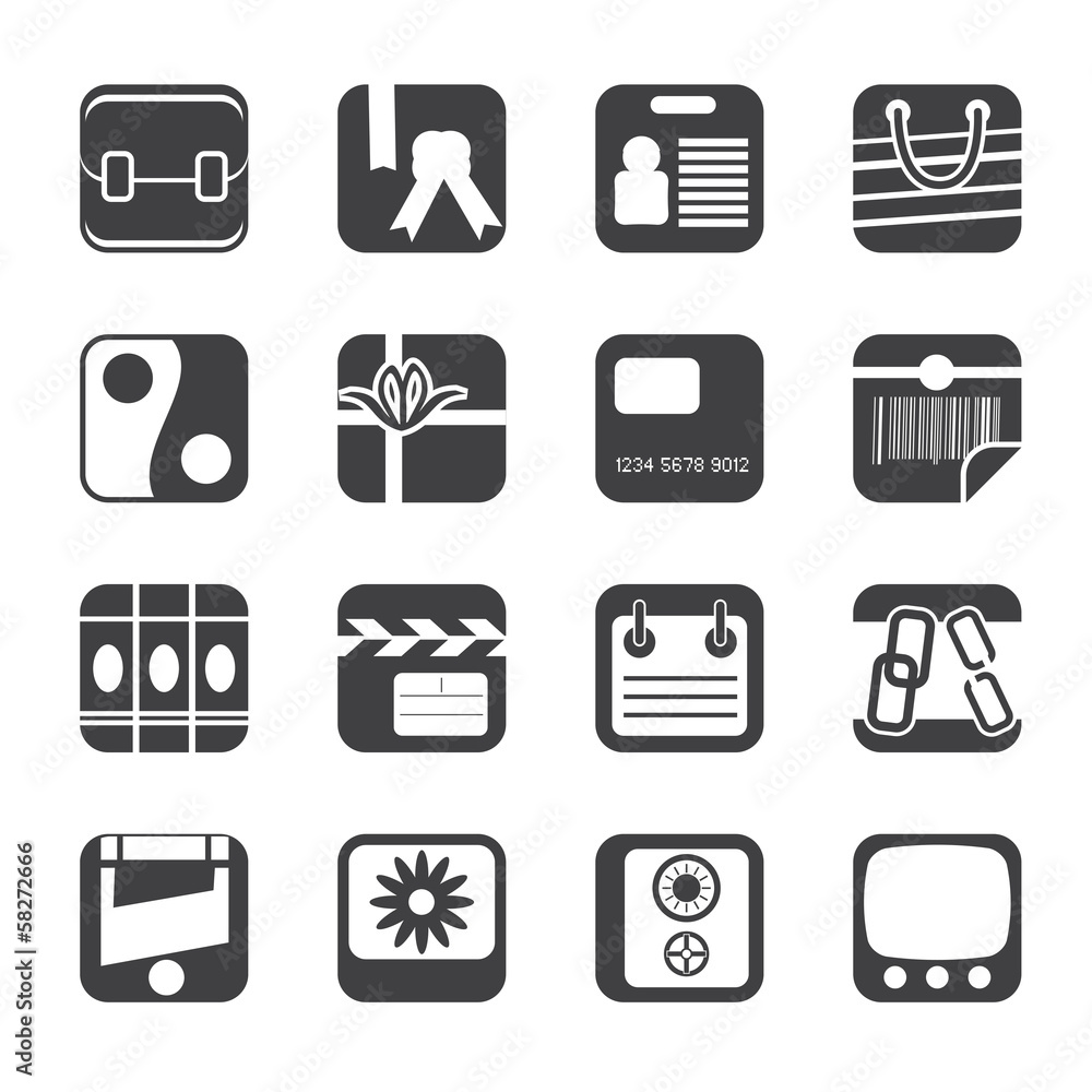 Silhouette Business and Internet Icons - Vector Icon Set Silhouette Business and Internet Icons - Vector Icon Set