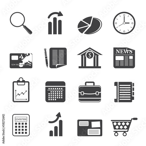 Silhouette Business and Office Internet Icons