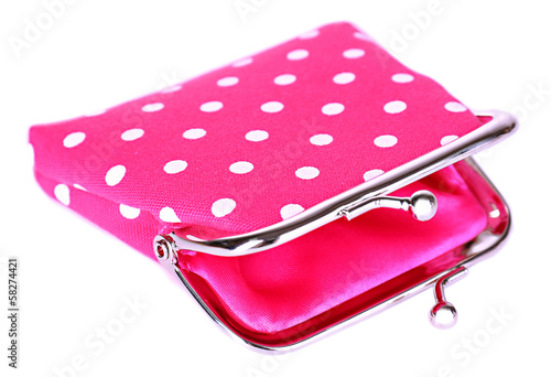 Pink purse isolated on white