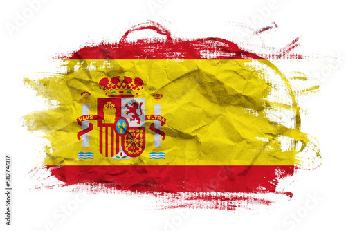 Valokuva Spain flag on Crumpled paper texture