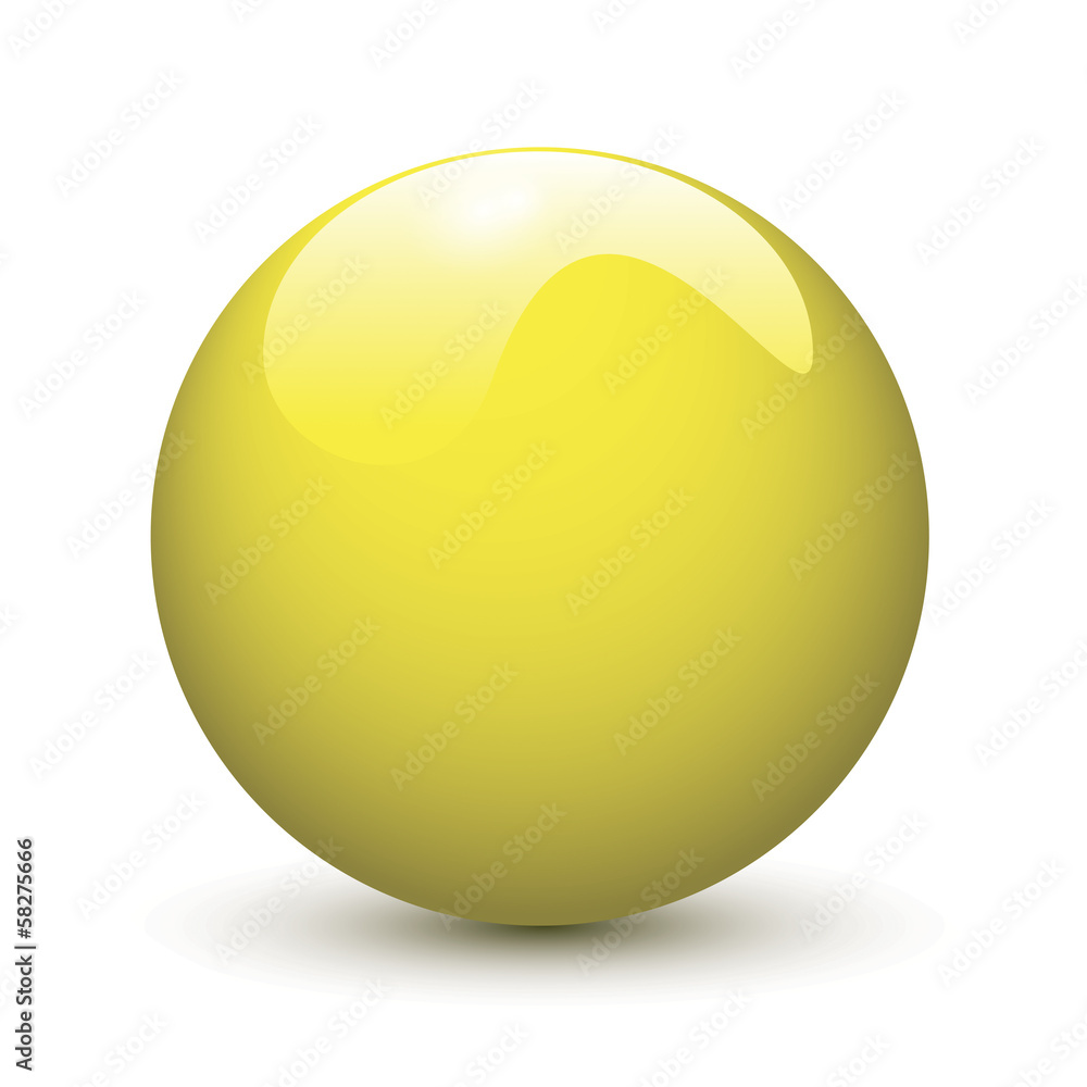 Yellow glossy ball