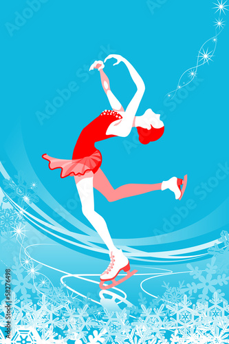 Figure Skating woman -blue color