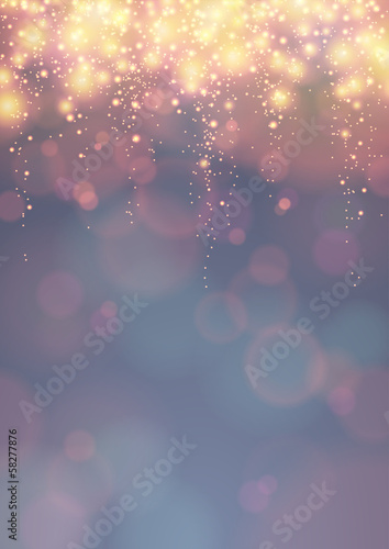 festive background with descending lights, DIN format