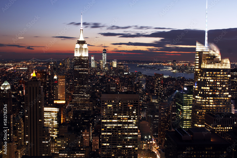 New York City Skyline - obrazy, fototapety, plakaty 