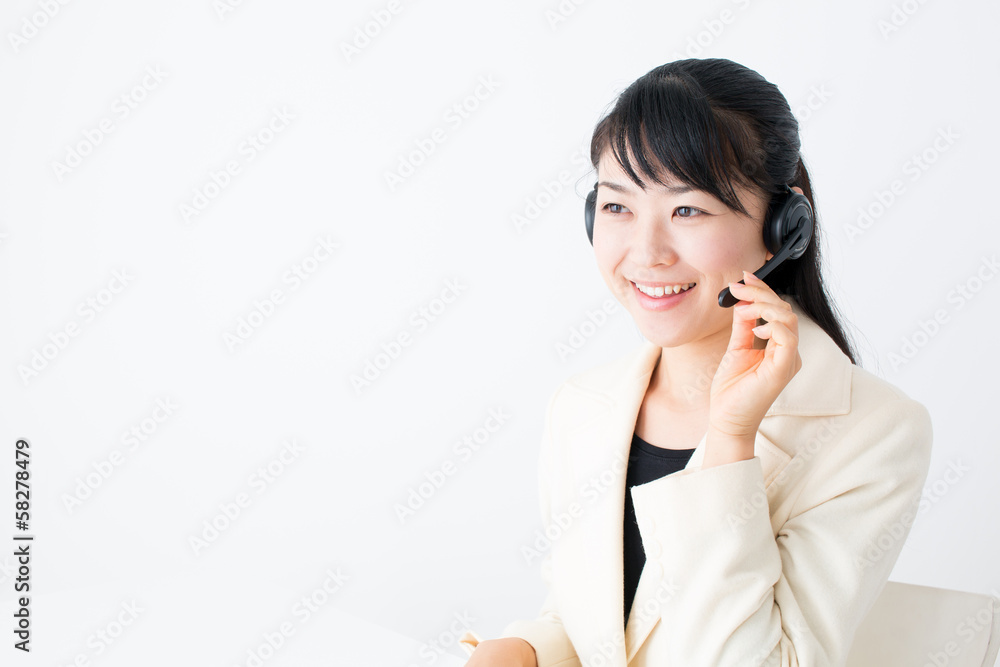 young asian businesswoman on white background young asian businesswoman on white background