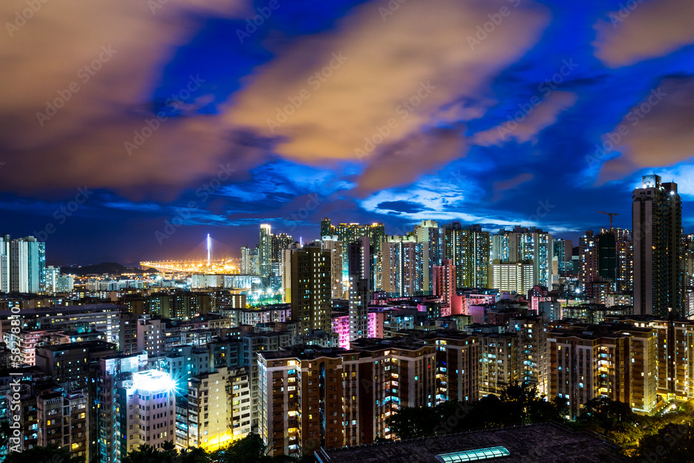 Obraz premium Hong Kong city at night