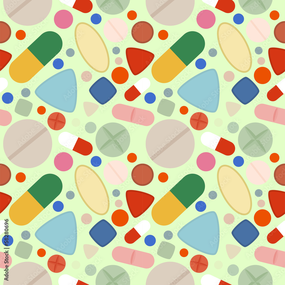 Flat Background of Pills Flat Background of Pills