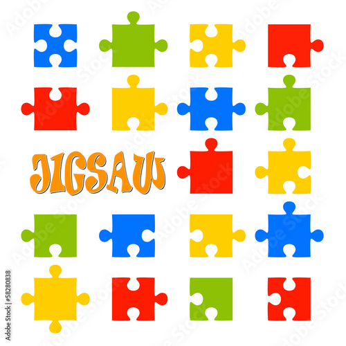 Alle 18 Puzzle Teile - bunt