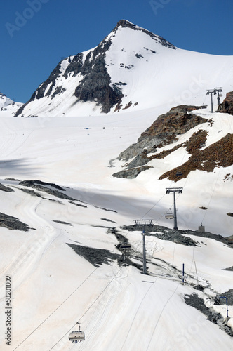 Skilifts in Glacier Paradise summer ski area above Zermatt photo