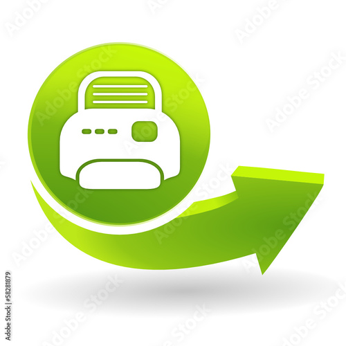 imprimante sur symbole vert