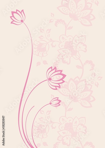 Fototapeta Naklejka Na Ścianę i Meble -  water lilies, wedding card design, India