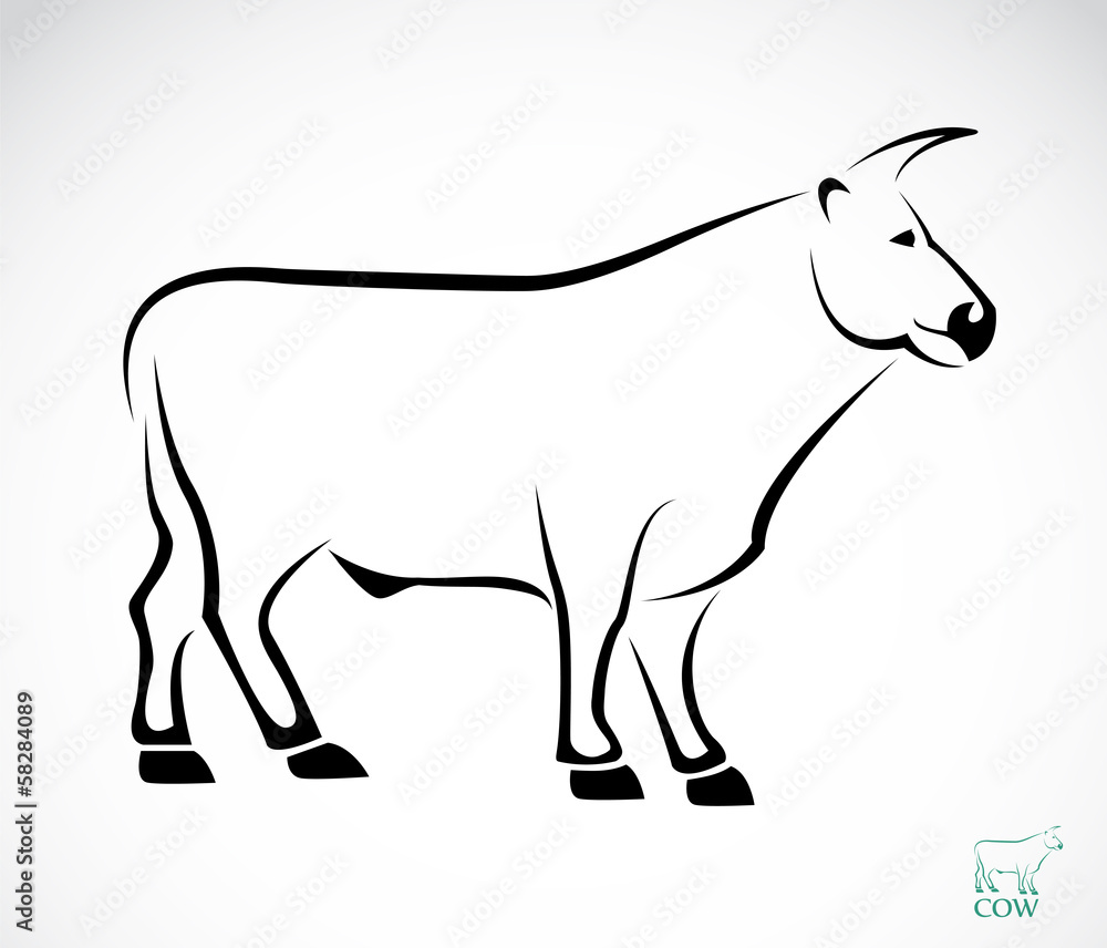 Vector image of an cow on Vector image of an cow on