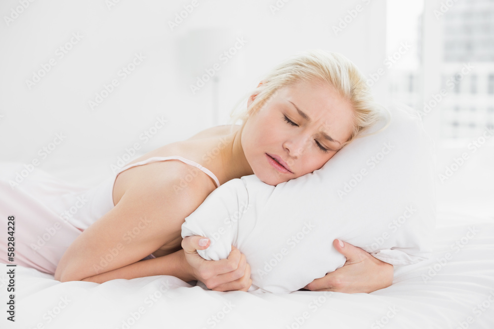 Pretty young woman sleeping in bed Pretty young woman sleeping in bed