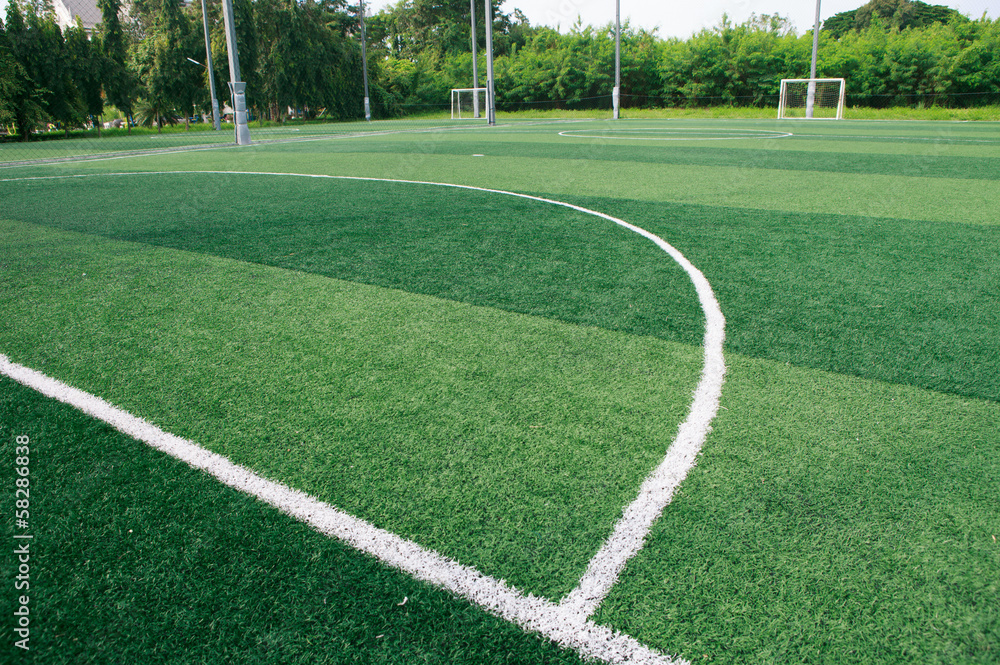 The green soccer field