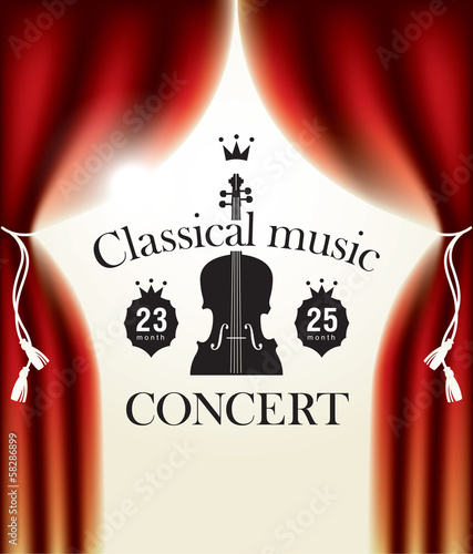 poster for concert of classical music with stage