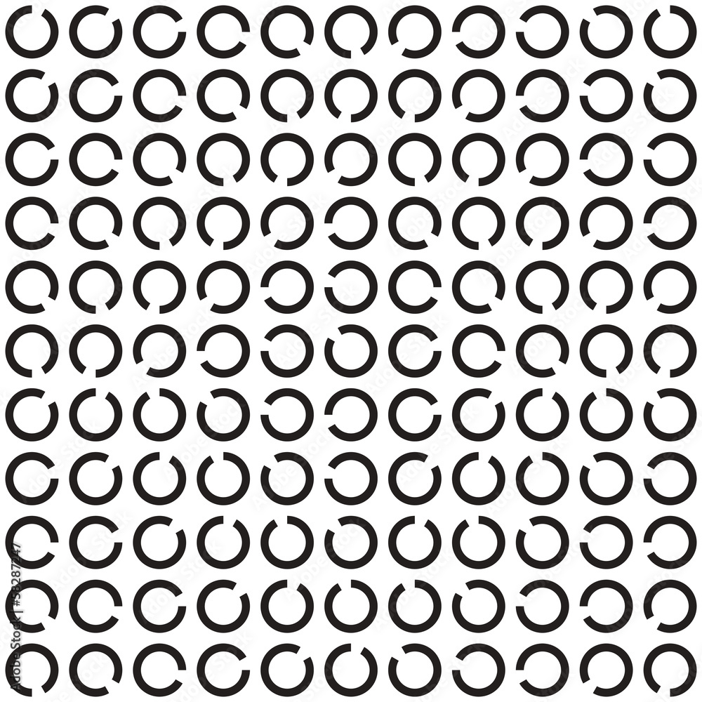 Rotating Rings, Optical Illusion, Vector Seamless Pattern.