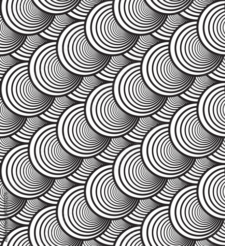 Black and White Vector Seamless Pattern Background.