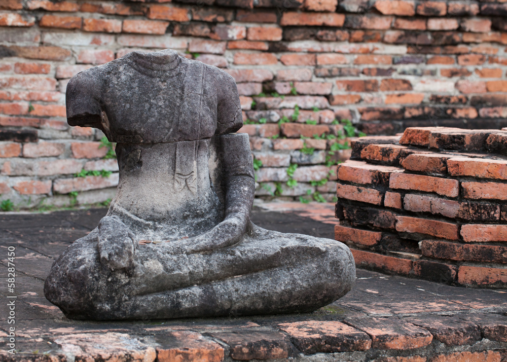 Ancient buddha statue, Wat Mahathat, Ayutthaya