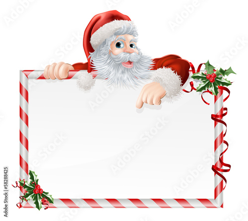 Santa Claus Cartoon Sign