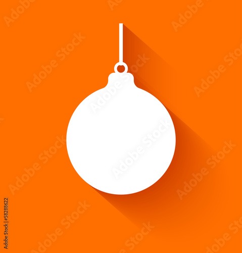 Abstract christmas ball on orange background photo