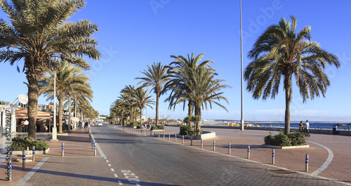 Promenade on the beach in Agadir  Morocco