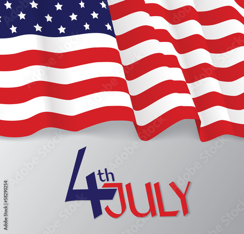 American flag, patriotic vector illustration