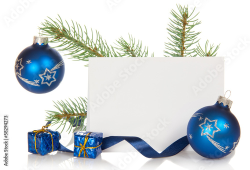 Fir-tree branch with bright toys