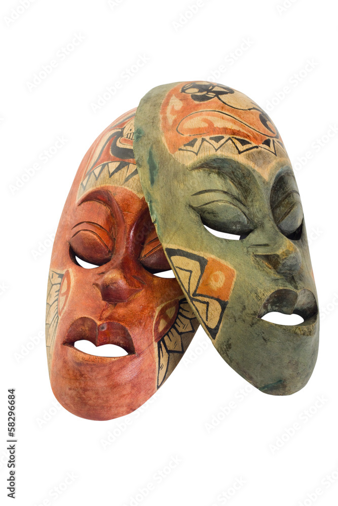 Close-up of two masks