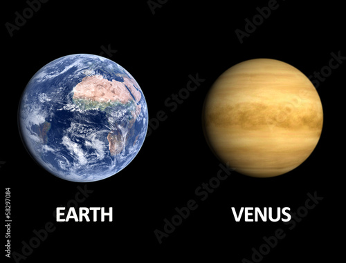 Planets Earth and Venus