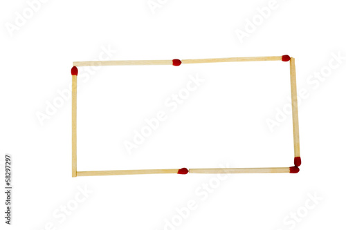 Photography Close-up of a rectangle made from matchsticks