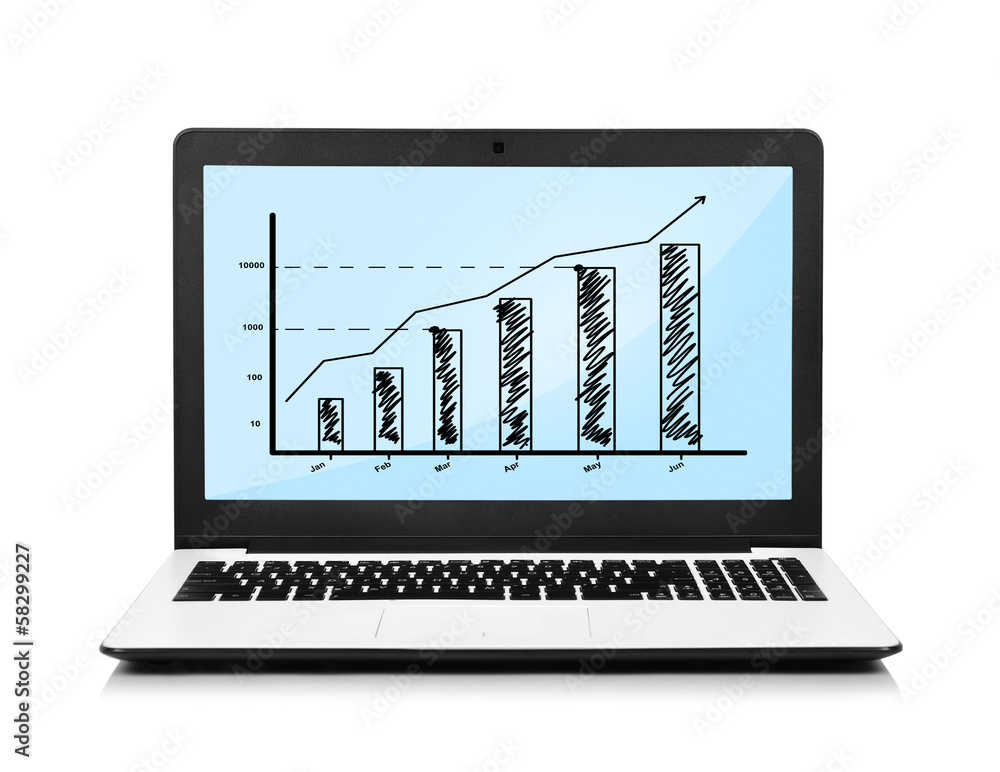 laptop with chart laptop with chart