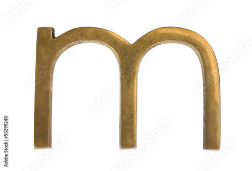 Close-up of letter "m"