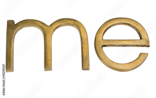 Close-up of a word "me"