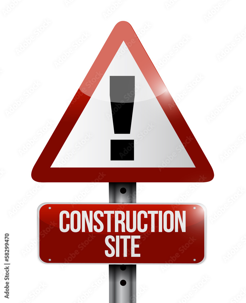construction site warning road sign illustration construction site warning road sign illustration