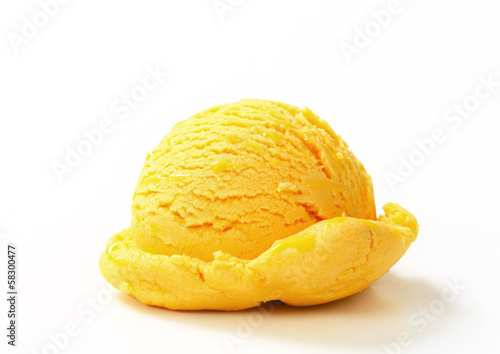 Scoop of yellow ice cream