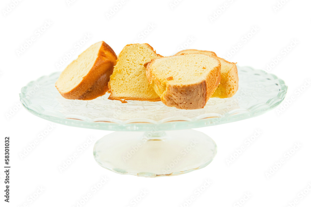 Slices of a soft chiffon cake