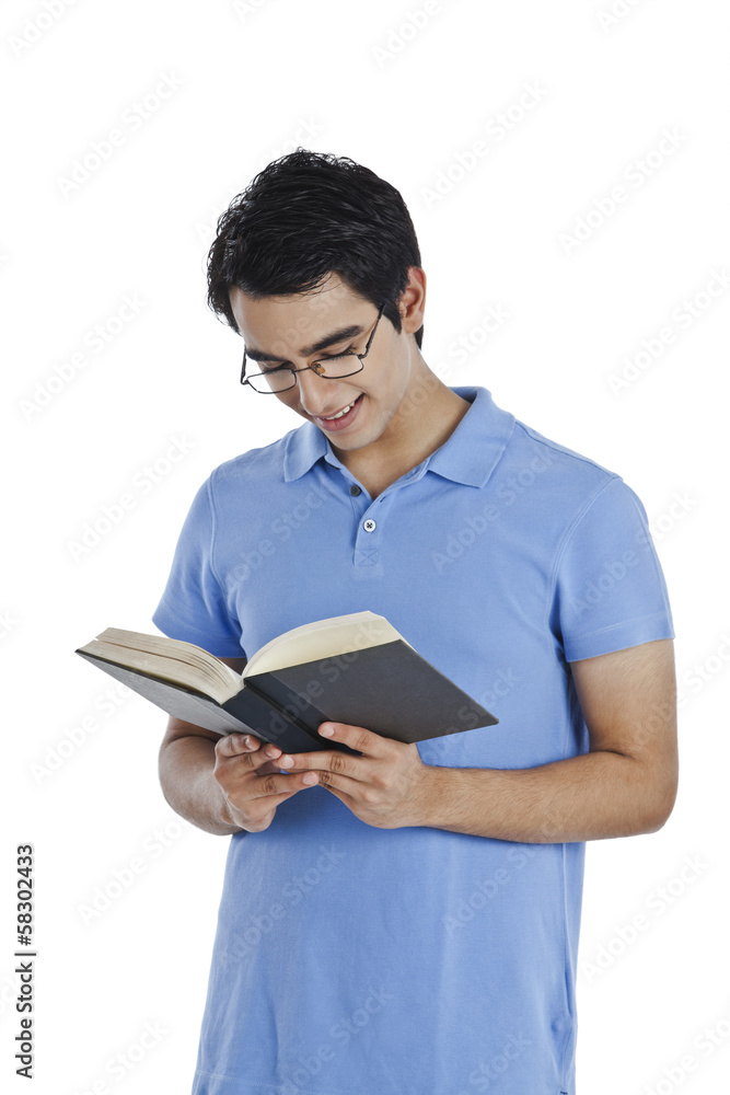 Happy man reading a book Happy man reading a book