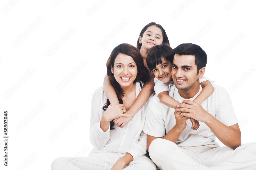 Portrait of a happy family smiling Portrait of a happy family smiling