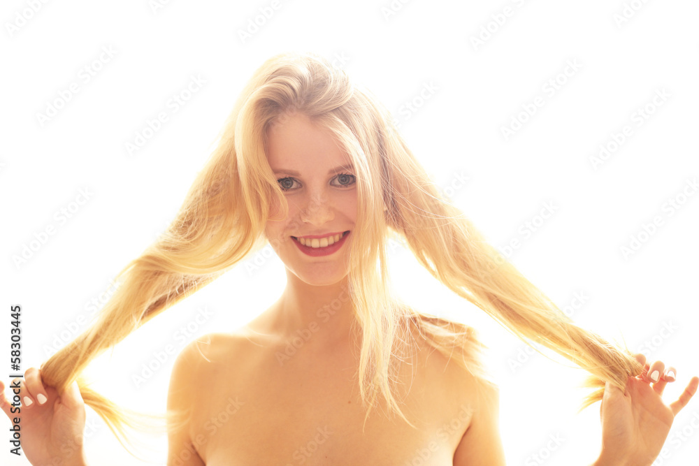 Obraz premium lustiges blondes Model