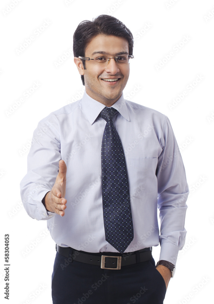 Portrait of a businessman offering for handshake Portrait of a businessman offering for handshake