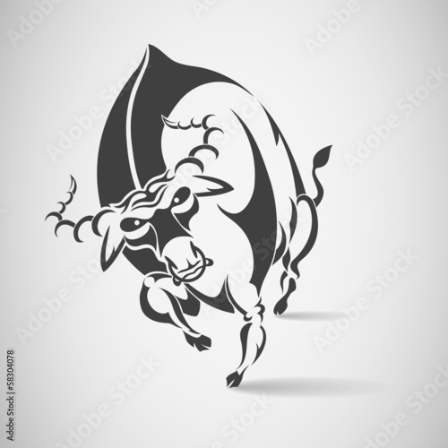 angry bull run for the vector