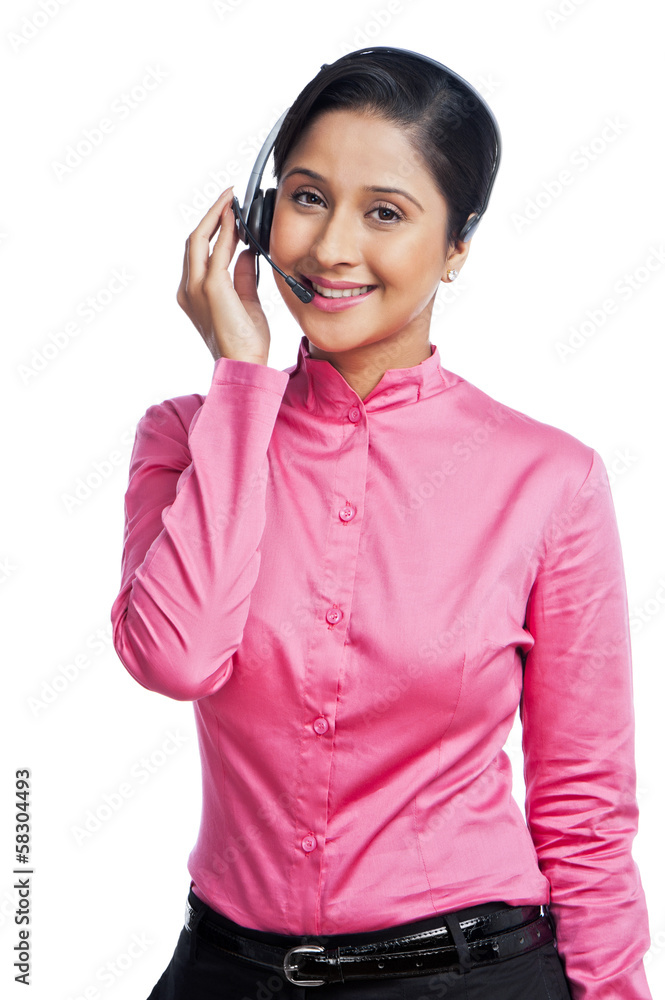Portrait of a female customer service representative Portrait of a female customer service representative