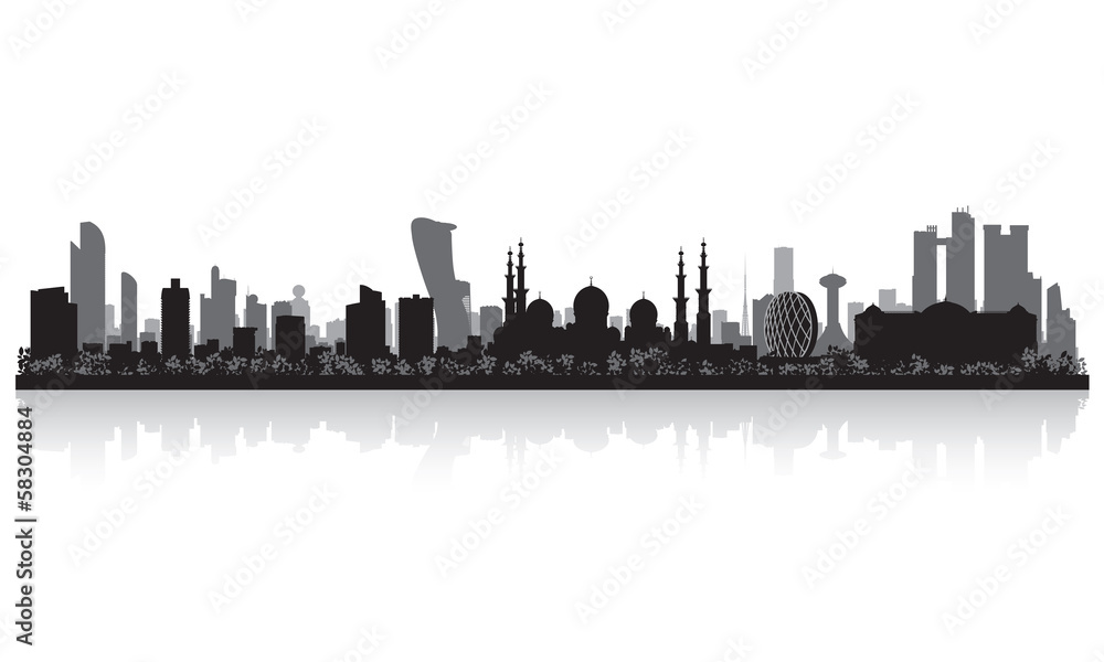 Abu Dhabi UAE city skyline silhouette