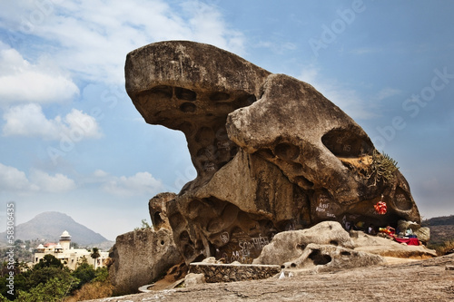 Photography Toad Rock on a hill, Mount Abu, Sirohi District, Rajasthan, India